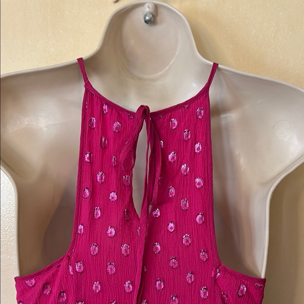 Ella Moss Fuchsia Silk Sparkly Sundress size S - Picture 8 of 13